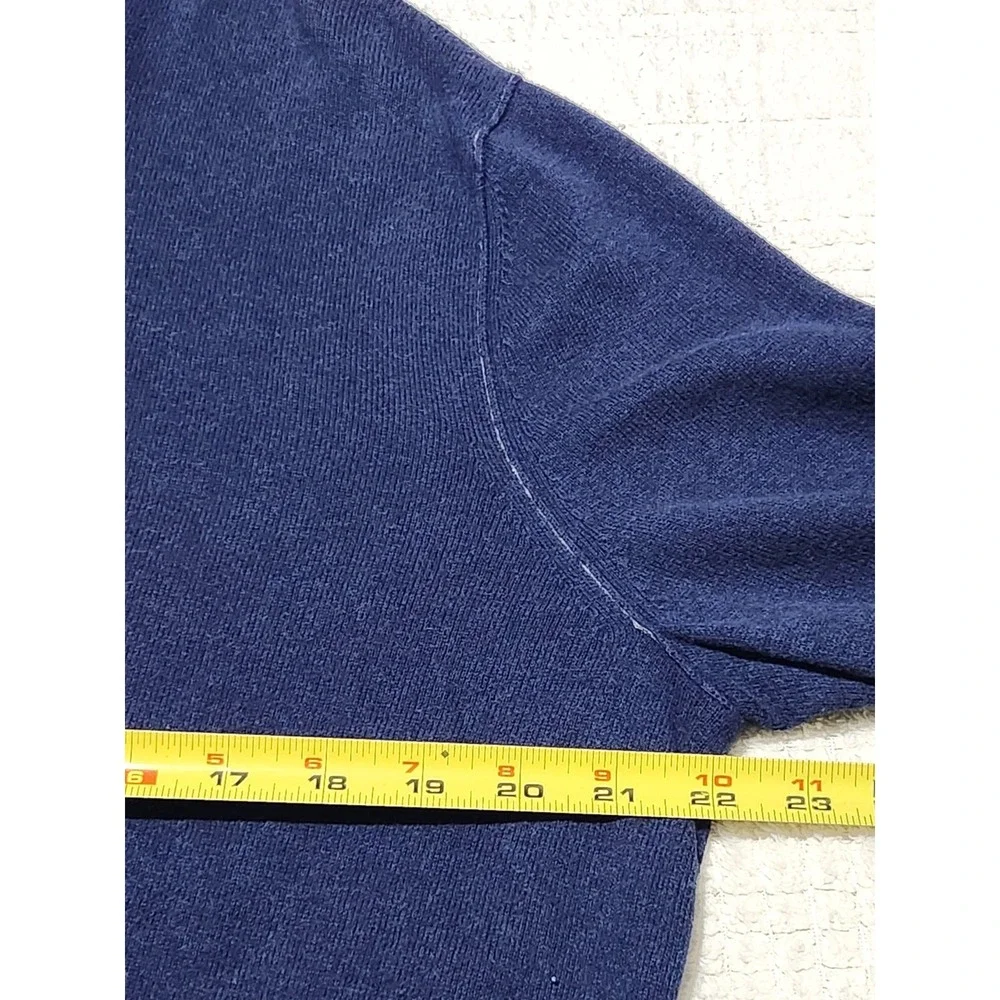 Banana Republic Cotton Cashmere Mens L Sweater Blue Classic Preppy Crew‎ Neck